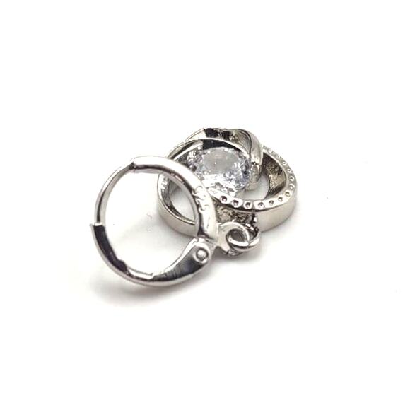 925 Silver Necklace Ring & Earring Set White CZ Diamonds Heart Stones Valentines - Picture 3 of 8